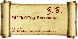 Zákány Bernadett névjegykártya