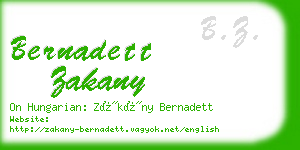 bernadett zakany business card